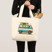 Pop Top Van Camper Grote Tote Bag (Voorkant (product))