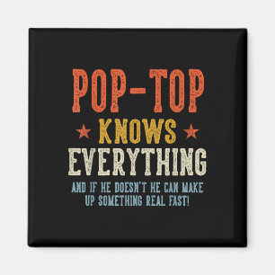 Pop-top weet alles vaderdag retro magneet