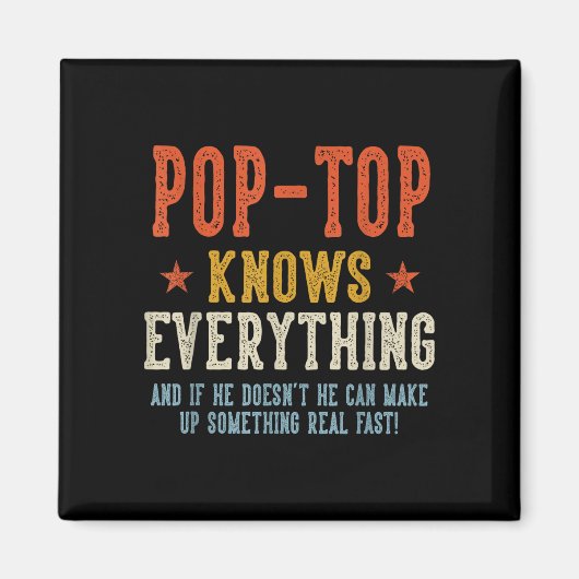 Pop-top weet alles vaderdag retro magneet (Voorkant)