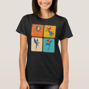 Pop Tropische Vogel Jungle Dier Exotische Ara Pape T-shirt