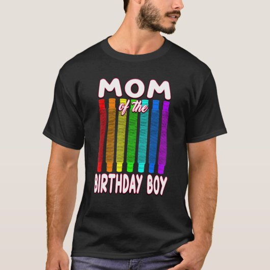 Pop Tube Birthday Mam van de Birthday Boy T-shirt (Voorkant)