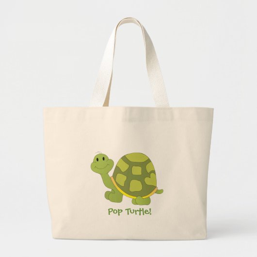 Pop Turtle. Grote Tote Bag (Voorkant)