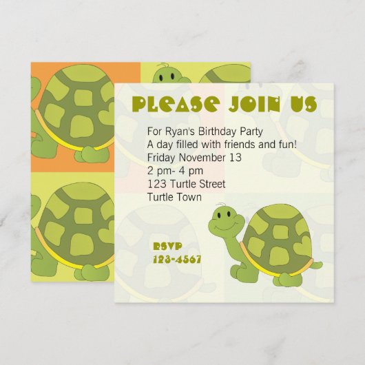 Pop Turtle Kaart (Voorkant / Achterkant)