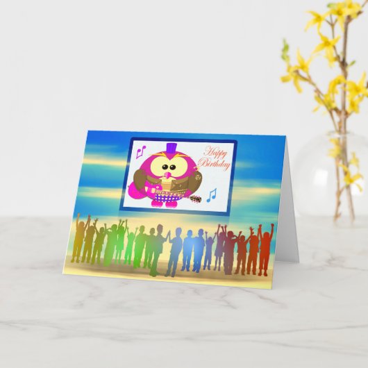 Pop uil kaart (Gele Bloem)