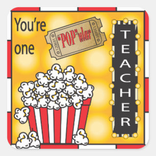"POP"ular Teacher Vierkante Sticker