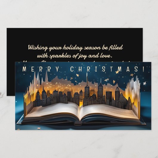 Pop-up Boek Stad om middernacht 2 Merry Christmas  (Voorkant / Achterkant)