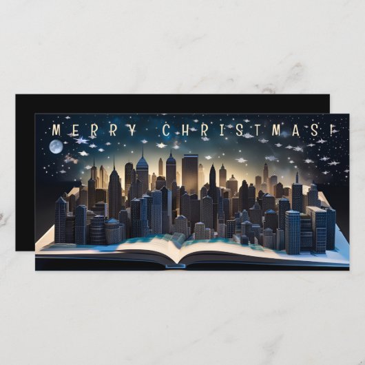 Pop-up Boek Stad om middernacht 3 Merry Christmas  (Voorkant / Achterkant)