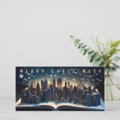 Pop-up Boek Stad om middernacht 3 Merry Christmas  (Staand voorkant)