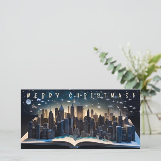 Pop-up Boek Stad om middernacht 3 Merry Christmas  (Staand voorkant)
