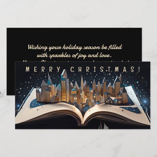 Pop-up Boek Stad op middernacht Merry Christmas FC (Voorkant / Achterkant)