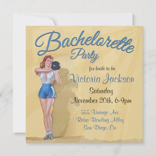 pop-up Bowling Bachelorette Party Kaart (Voorkant)