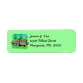 Pop-up Camper Camping Glamping Adresetiketten Etiket (Voorkant)