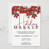 Pop-up event flyer voor kerst | Rode bloemen Kaart (Voorkant)