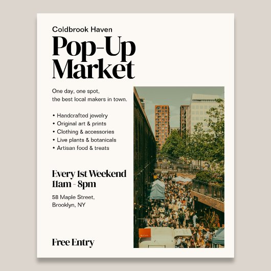 Pop Up Market Retro Editoriale Foto Flyer