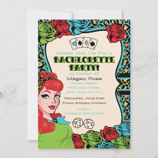  pop-up meisje, Rock-A-Billy uitnodigingen (Voorkant)