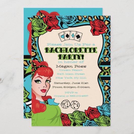  pop-up meisje, Rock-A-Billy uitnodigingen (Voorkant / Achterkant)