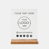 Pop Up Shop Clear Banner Logo Social Media Pictogr Acryl Bord (Voorkant)