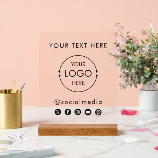 Pop Up Shop Clear Banner Logo Social Media Pictogr Acryl Bord (Huwelijk)