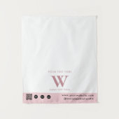 Pop-Up Shop Letter Logo QR Code Tafelkleed Roze Wandkleed (Voorkant)