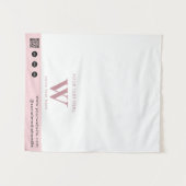 Pop-Up Shop Letter Logo QR Code Tafelkleed Roze Wandkleed (Voorkant (horizontaal))