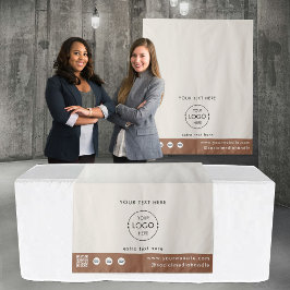 Pop-Up Shop Logo QR Code Verkoper Tafel Runner Bru Wandkleed