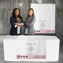 Pop-Up Shop Logo QR Code Verkoper Tafel Runner Roz Wandkleed