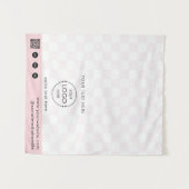 Pop-Up Shop Logo QR Code Verkoper Tafel Runner Roz Wandkleed (Voorkant (horizontaal))