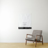 Pop-Up Shop Logo QR Code Verkoper Tafel Runner Wit Wandkleed (In situ)