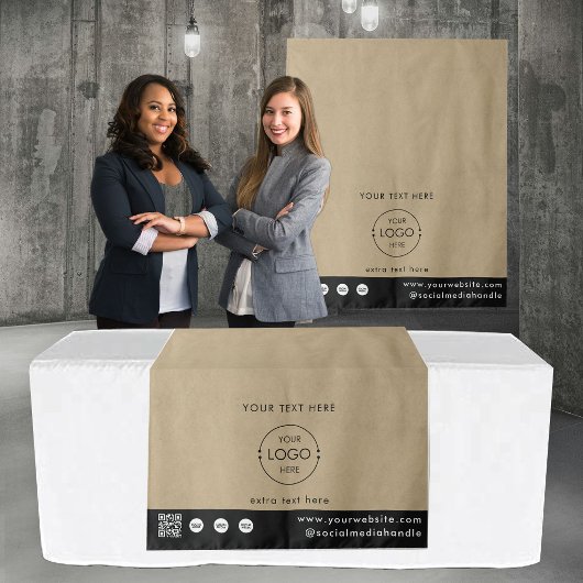 Pop-Up Shop Logo QR-code verkopers tafelkleed Kraf Wandkleed