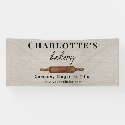 Pop Up Shop Rustic Bakery Business Backdrop Spandoek (Horizontaal)