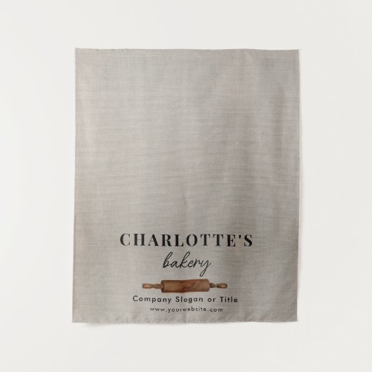 Pop Up Shop Table Runner Banner Bakery Linen Wandkleed (Voorkant)