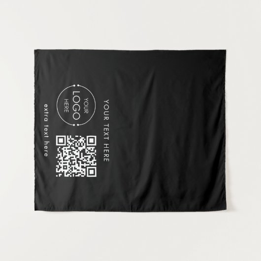 Pop Up Shop Table Runner Banner Logo QR-code Wandkleed (Voorkant (horizontaal))