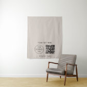 Pop Up Shop Table Runner Banner Logo QR Code Wandkleed (In situ)
