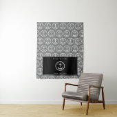 Pop Up Shop Tafel Runner Banner Logo Zwart Wit Wandkleed (In situ)