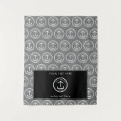 Pop Up Shop Tafel Runner Banner Logo Zwart Wit Wandkleed (Voorkant)