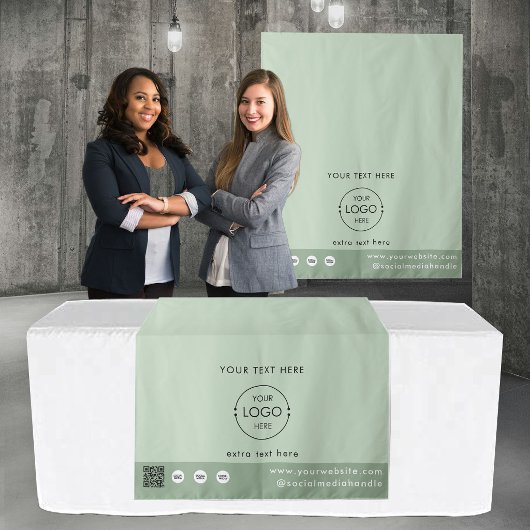 Pop-up winkel logo QR-code verkopers tafelkleed gr Wandkleed