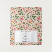 Pop Up Winkel Tafel Runner Banner Logo Bloemvogels Wandkleed (Voorkant)