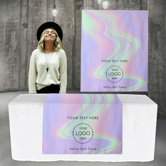 Pop Up Winkel Tafel Runner Banner Logo Holographic Wandkleed