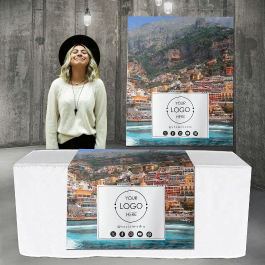 Pop Up Winkel Tafel Runner Banner Logo Reisfoto Wandkleed