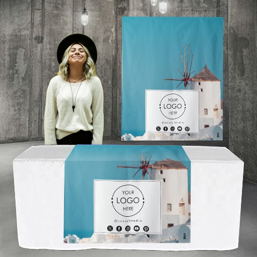 Pop Up Winkel Tafel Runner Banner Logo Reisfoto Wandkleed