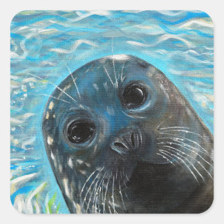 Pop-up zeehond schilderen sticker