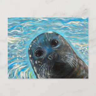 Pop-up zeehondschilderij briefkaart