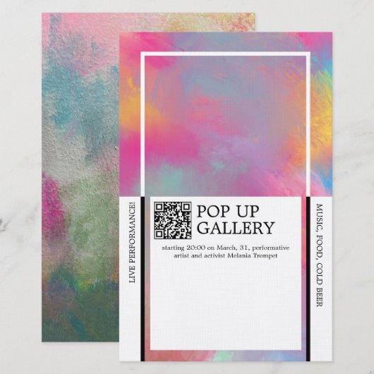 Pop-upgalerieaankondiging  briefpapier (Voorkant / Achterkant)