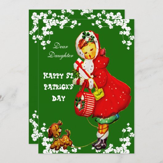 pop-upluiken Happy St Patricks Day Daughter Feestdagenkaart (Voorkant / Achterkant)