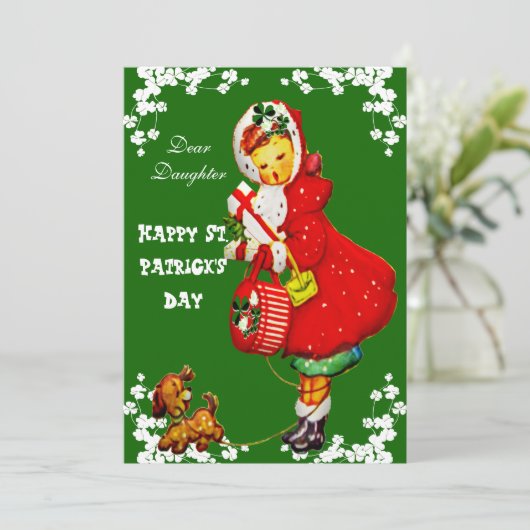 pop-upluiken Happy St Patricks Day Daughter Feestdagenkaart (Staand voorkant)