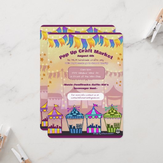 Pop-upmarkt evenement flyers (geen AI) (Voorkant / Achterkant in situ)