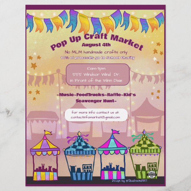 Pop-upmarkt evenement flyers (geen AI) Briefhoofd (Voorkant)
