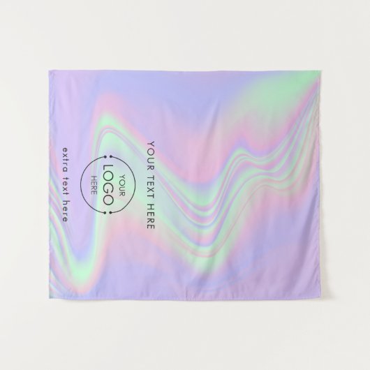 Pop-upshop tafelkleed banner logo holografisch wandkleed (Voorkant (horizontaal))