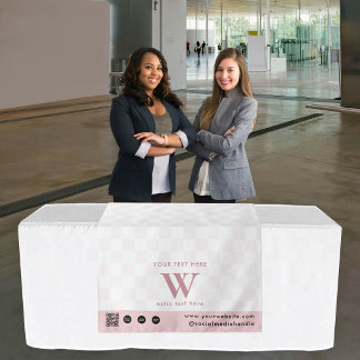 Pop-upwinkel Eenvoudig Logo QR-code Tafelkleed Roz Wandkleed