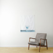 Pop-upwinkel Letter Logo QR-code Tafel Runner Blau Wandkleed (In situ)